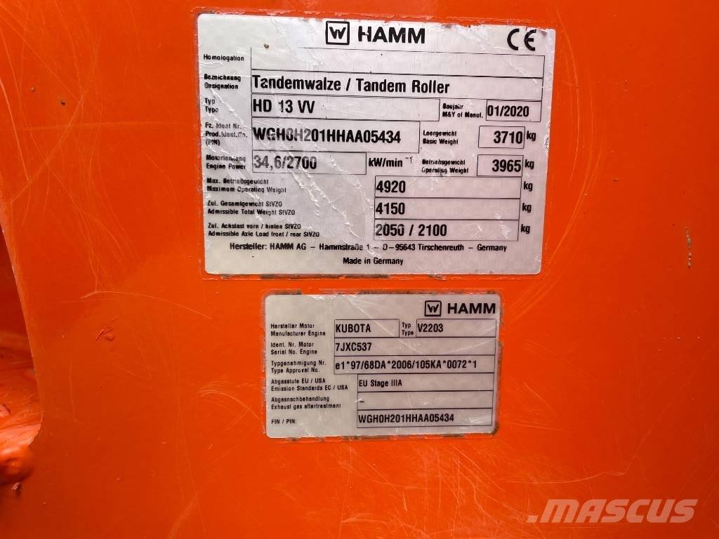 Hamm HD 13 VV Rodillos de doble tambor