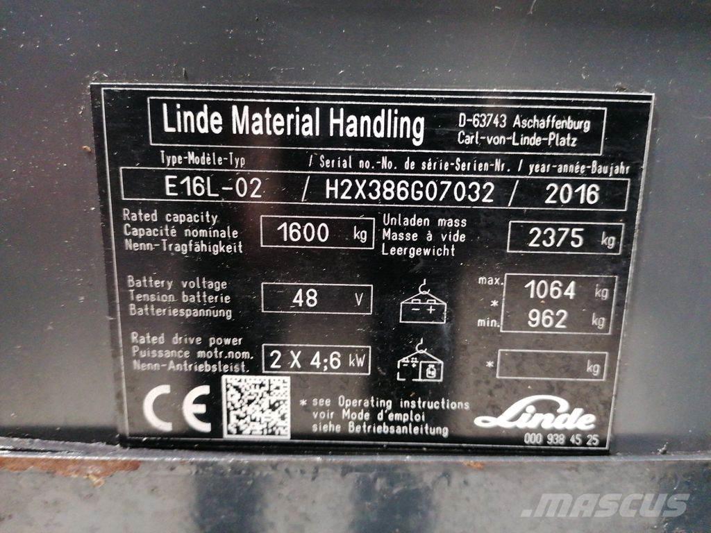 Linde E16L-02 Carretillas de horquilla eléctrica