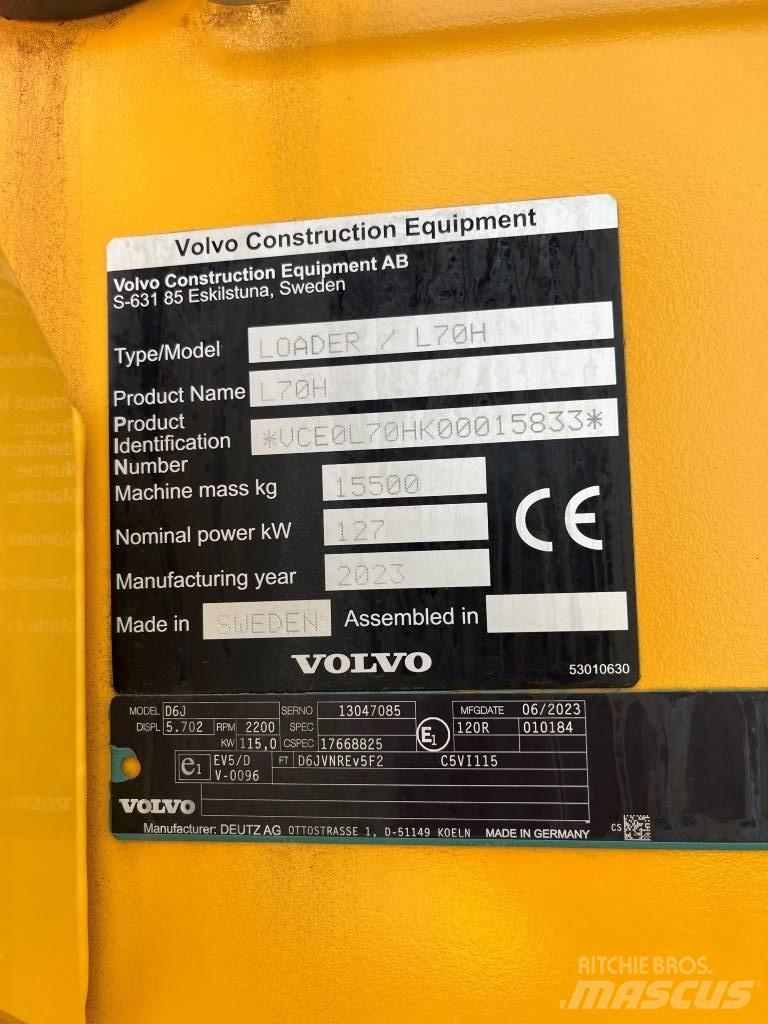 Volvo L70H Cargadoras sobre ruedas