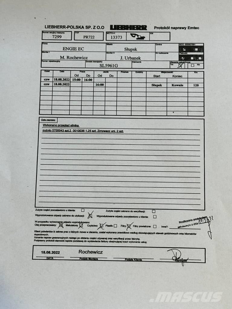 Liebherr PR 722 B M Buldozer sobre oruga
