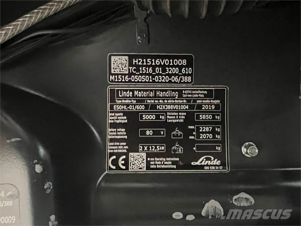 Linde E 50HL-01 Carretillas de horquilla eléctrica