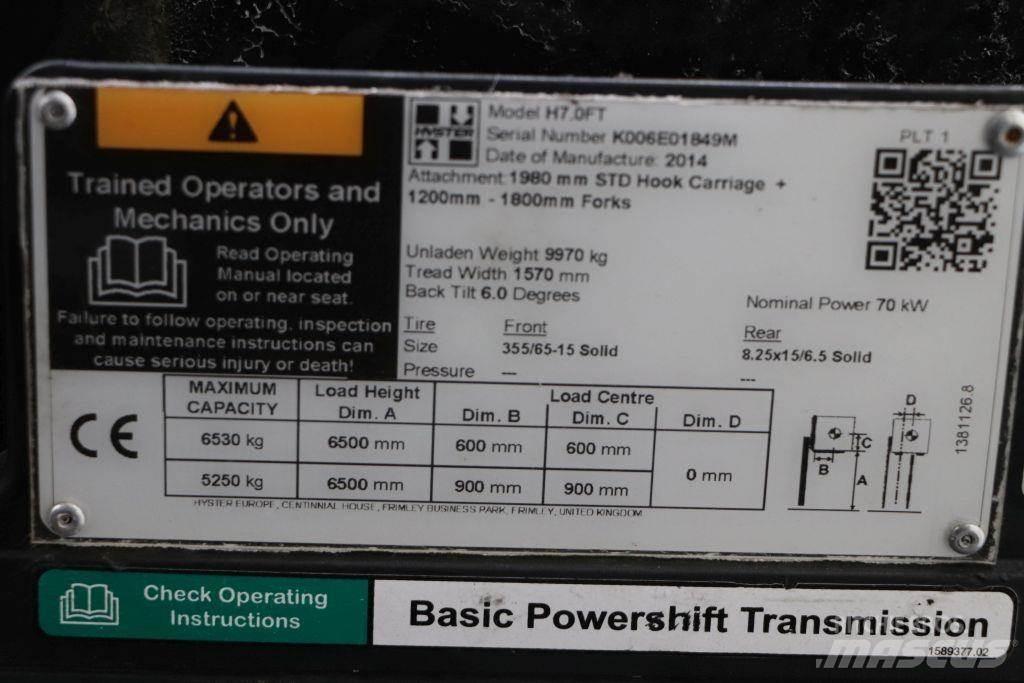 Hyster H7.0FT Carretillas diesel