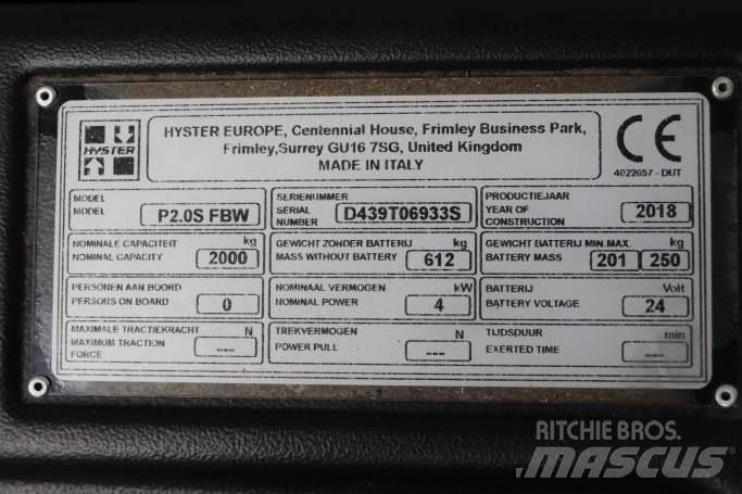 Hyster P2.0S Transpaletas Electricas