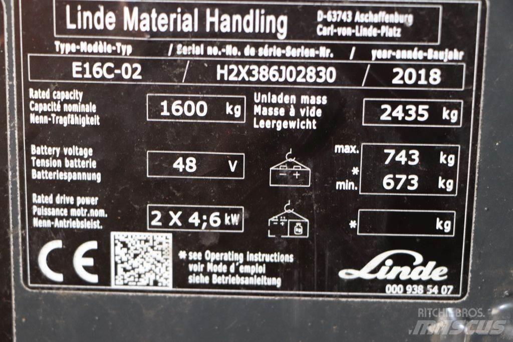 Linde E16C-02 Carretillas de horquilla eléctrica