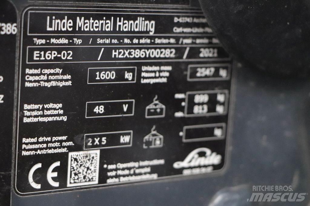 Linde E16P-02 Carretillas de horquilla eléctrica