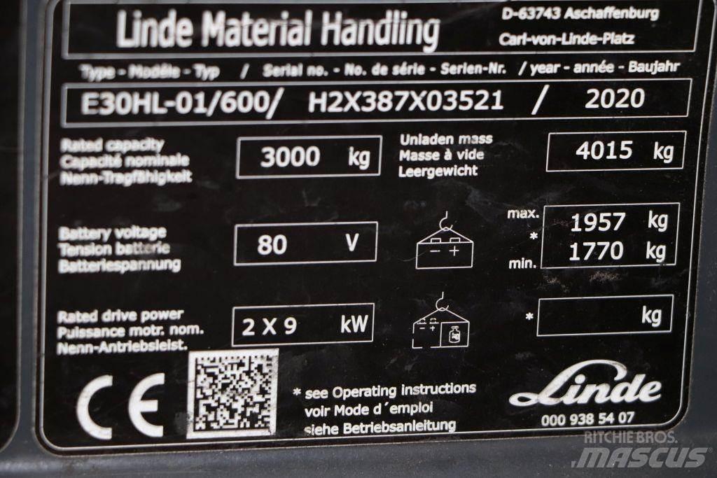 Linde E30HL-01/600 Carretillas de horquilla eléctrica