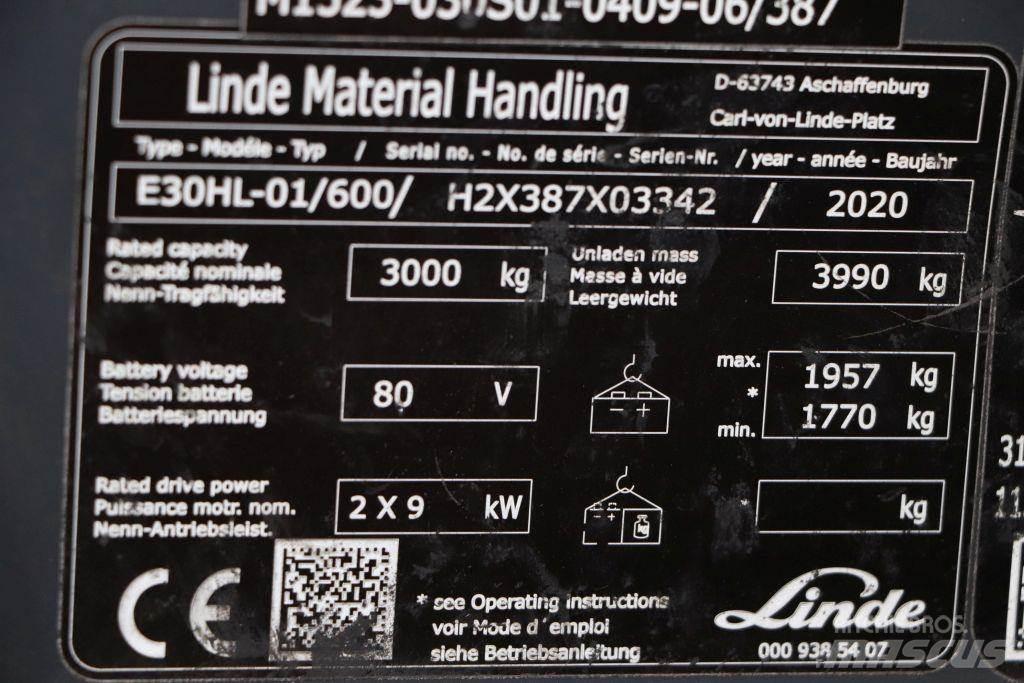 Linde E30HL-01/600 Carretillas de horquilla eléctrica
