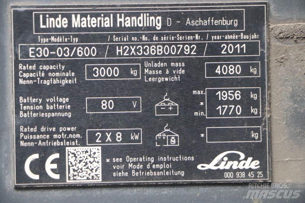 Linde E30S-03/600 Carretillas de horquilla eléctrica