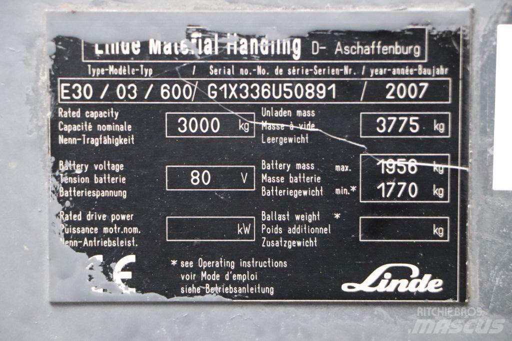Linde E30S-03/600 Carretillas de horquilla eléctrica