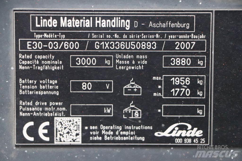 Linde E30S-03/600 Carretillas de horquilla eléctrica