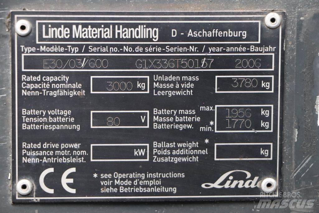 Linde E30S-03/600 Carretillas de horquilla eléctrica