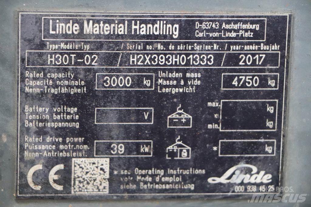 Linde H30T-02 Carretillas LPG