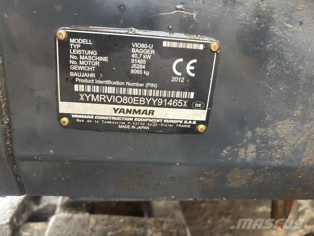 Yanmar Vio 80 U Excavadoras 7t - 12t