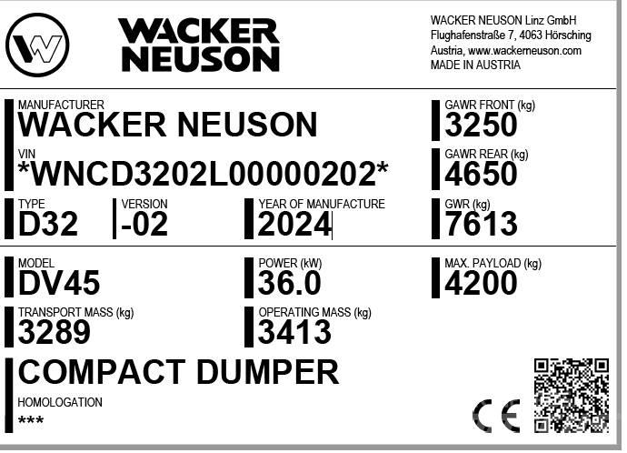 Wacker Neuson DV45 Dúmpers de obra