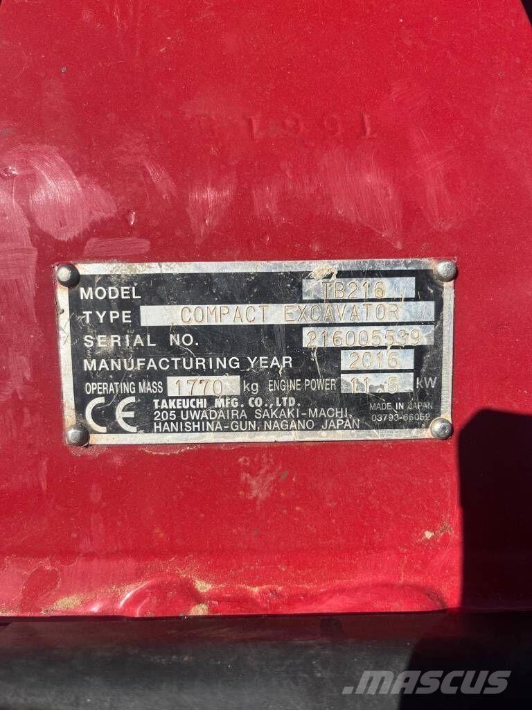 Takeuchi TB216 Mini excavadoras < 7t
