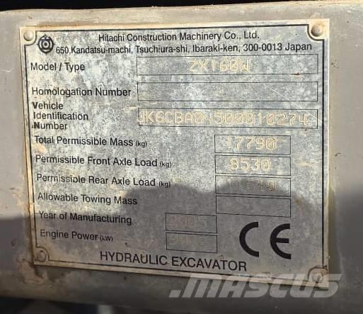 Hitachi ZX 160 W Excavadoras de ruedas