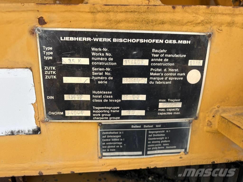 Liebherr 35 K Grúas torre