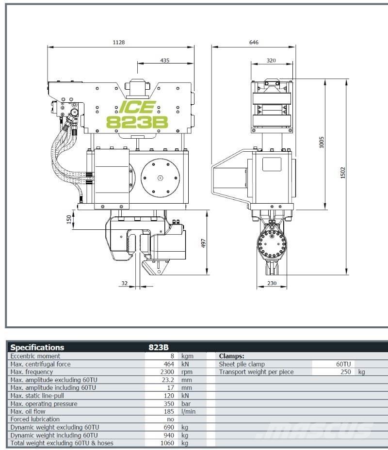  ICE 823B Accesorios y repuestos para equipos de perforación