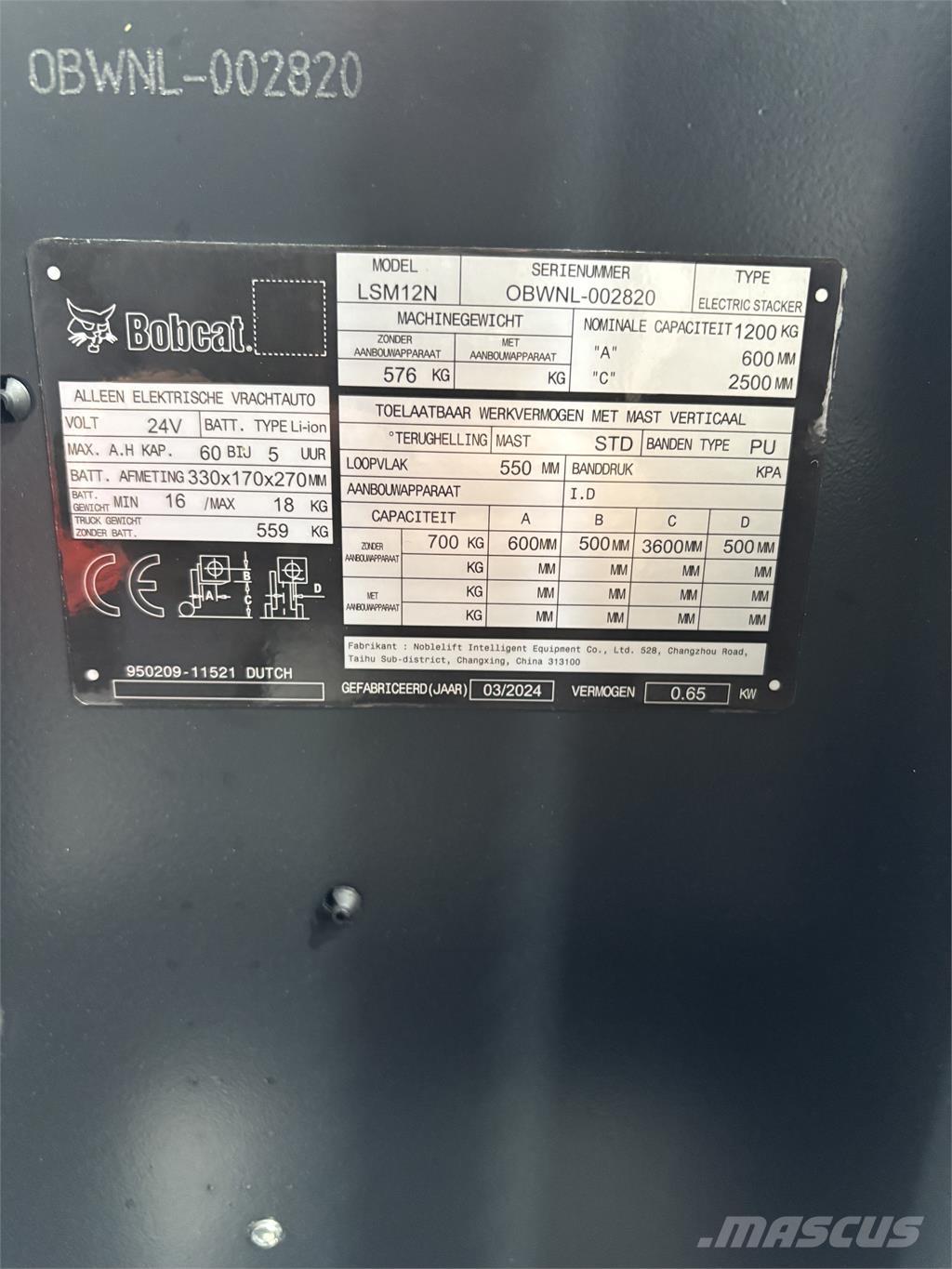 Bobcat LSM12N Apiladores eléctricos autopropulsados