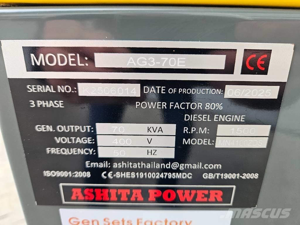 Ashita AG3-70E Generadores diesel