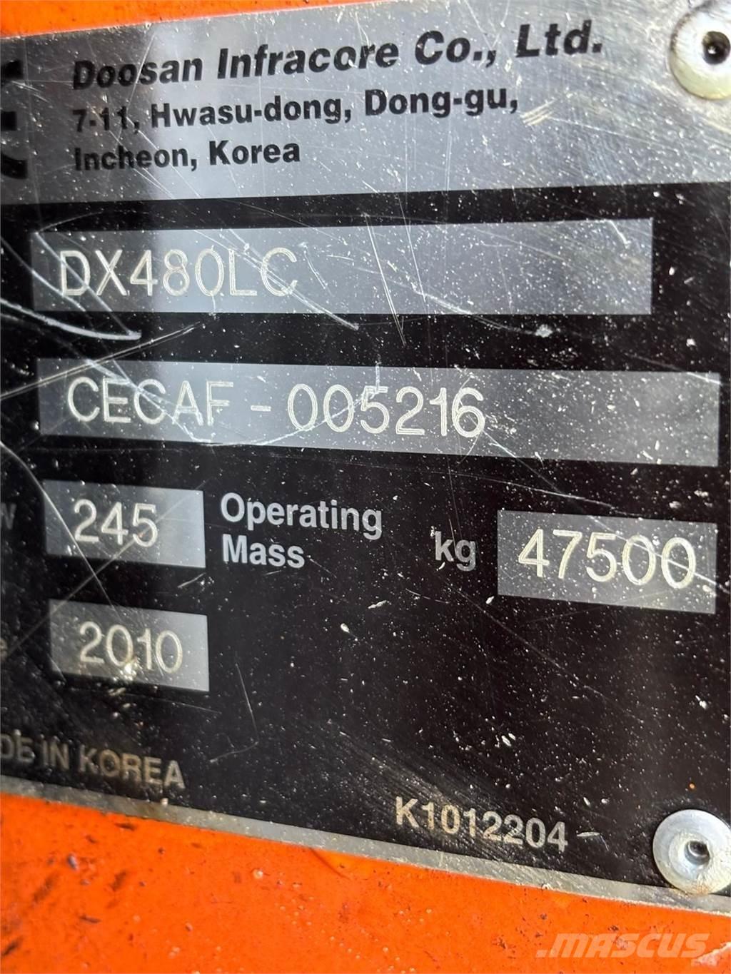 Doosan DX480LC Excavadoras de cadenas