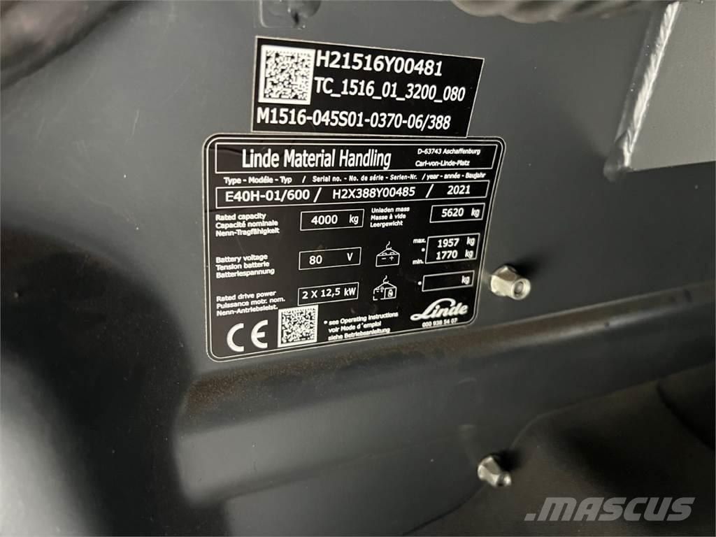 Linde E 40H-01 / 600 Carretillas de horquilla eléctrica