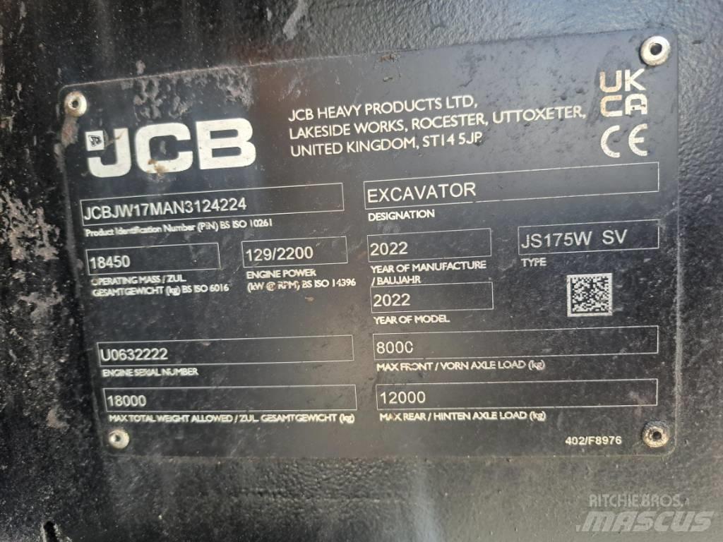 JCB JS 175 W Excavadoras de ruedas