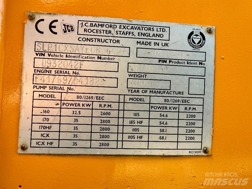 JCB 1 CX Retrocargadoras