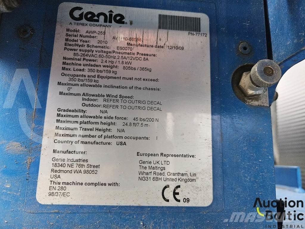 Genie AWP 25 S Otras plataformas elevadoras