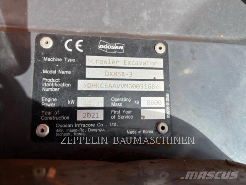 Doosan DX85R-3 Excavadoras de cadenas