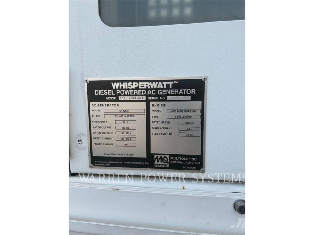 MultiQuip MQ180 T4F Otros generadores