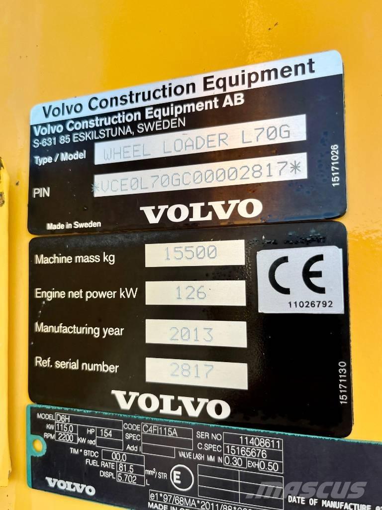 Volvo L 70 G Cargadoras sobre ruedas