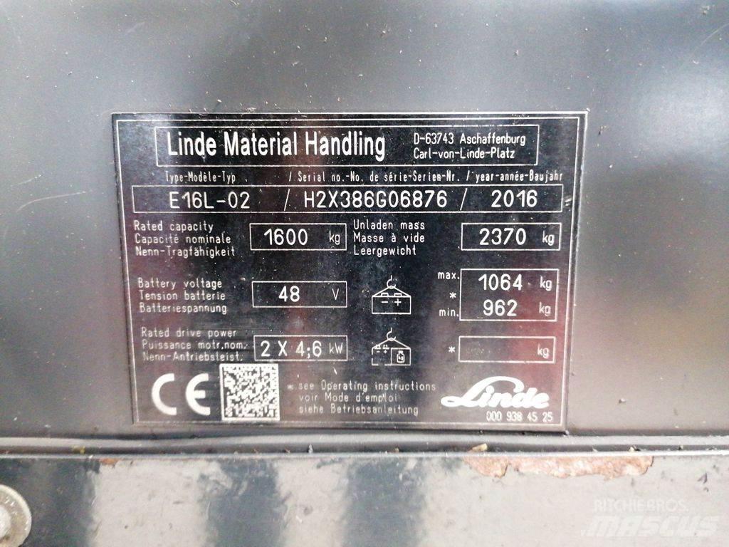 Linde E16L-02 Carretillas de horquilla eléctrica