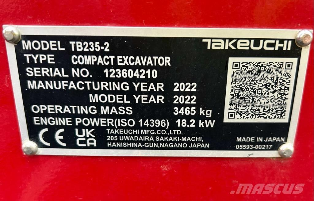 Takeuchi TB 235-2 V3 Mini excavadoras < 7t