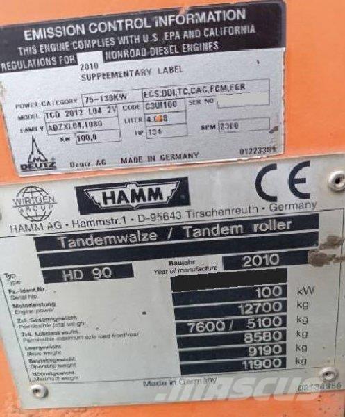 Hamm HD 90 Construcción - Otros