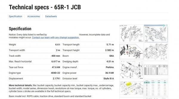 JCB 65 R1 Mini excavadoras < 7t