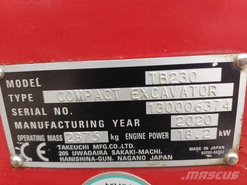Takeuchi TB 230 Mini excavadoras < 7t