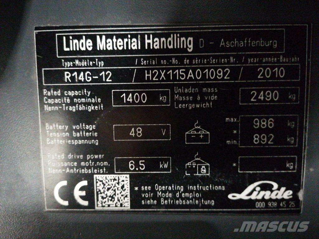 Linde R14G-12 Carretillas retráctiles