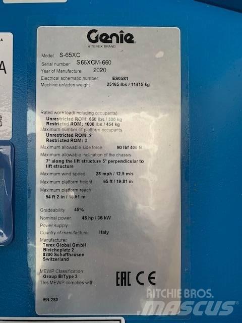 Genie S 65 XC Plataformas de trabajo telescópica