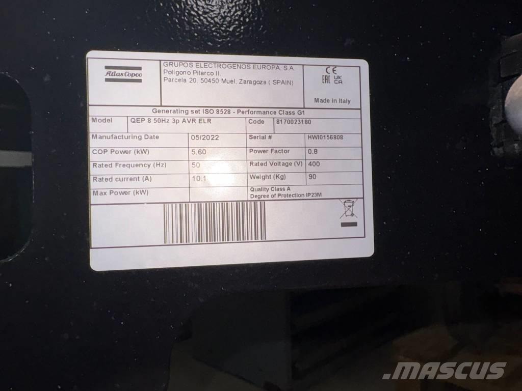 Atlas Copco QEP 8 Generadores de gasolina