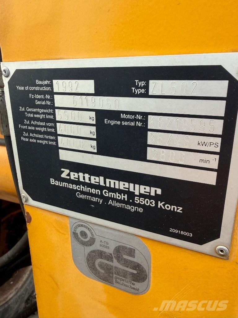 Zettelmeyer ZL 502 Cargadoras sobre ruedas