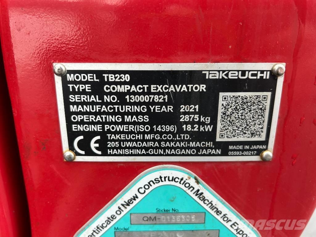 Takeuchi TB 230 V3 Mini excavadoras < 7t