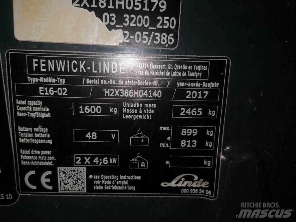 Linde E16-02 Carretillas de horquilla eléctrica