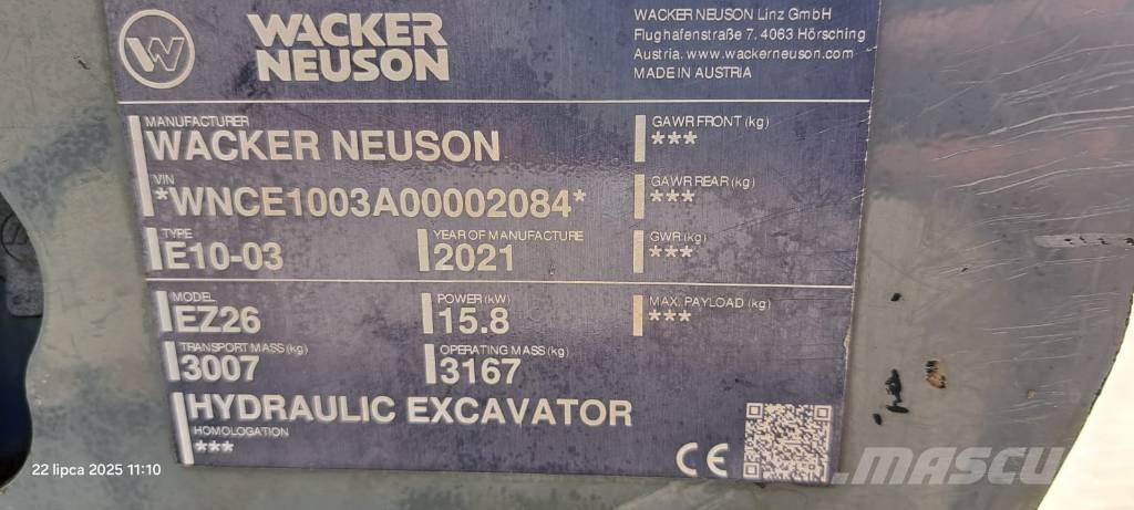 Wacker Neuson EZ 26 Excavadoras de cadenas