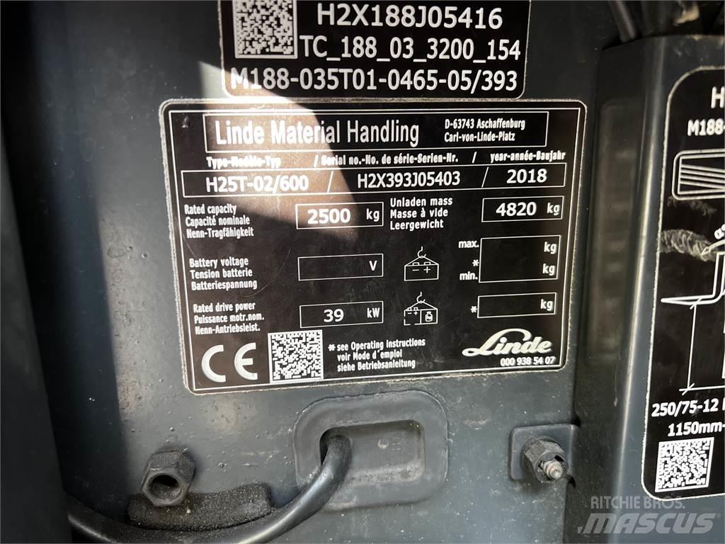 Linde H25T/600 Carretillas LPG