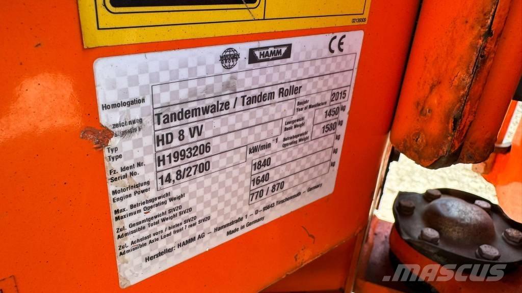Hamm HD 8 VV Rodillos de doble tambor