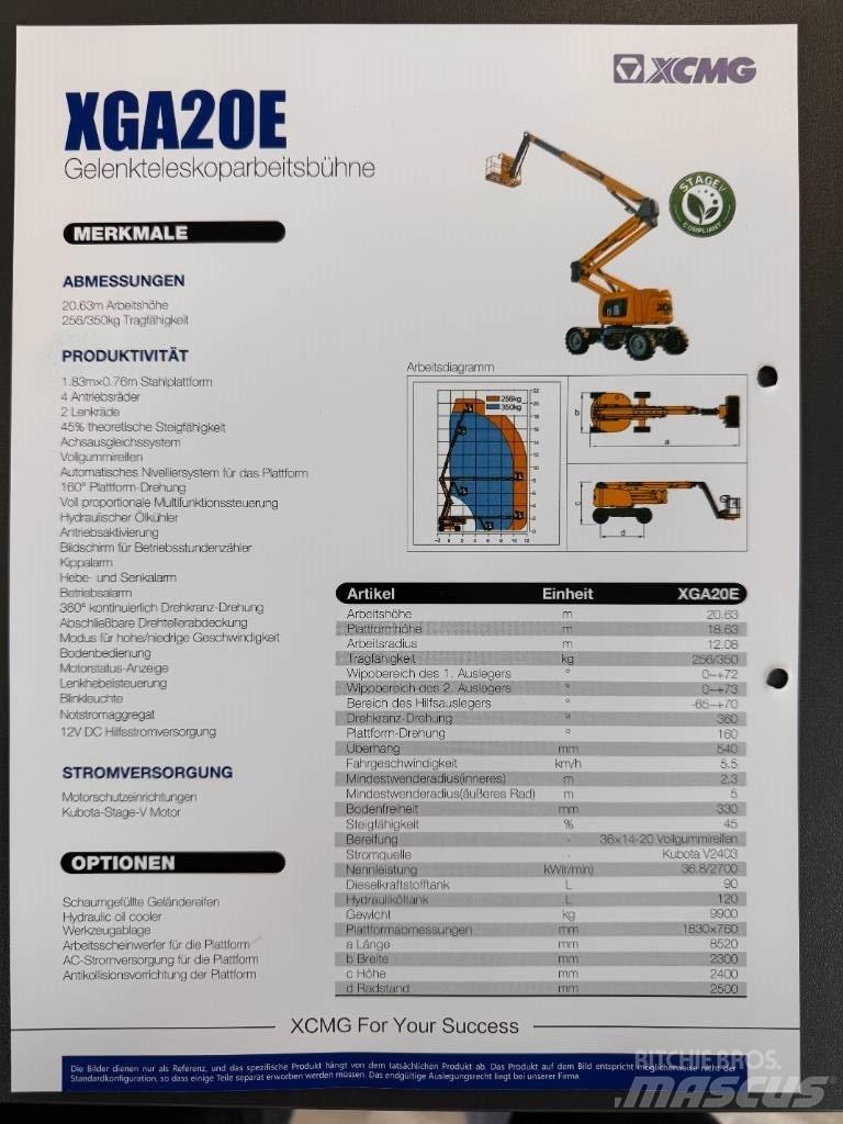 XCMG XGA 20 E Plataforma de trabajo articulada