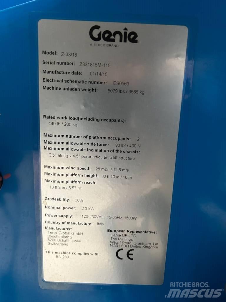 Genie Z 33/18 Plataforma de trabajo articulada