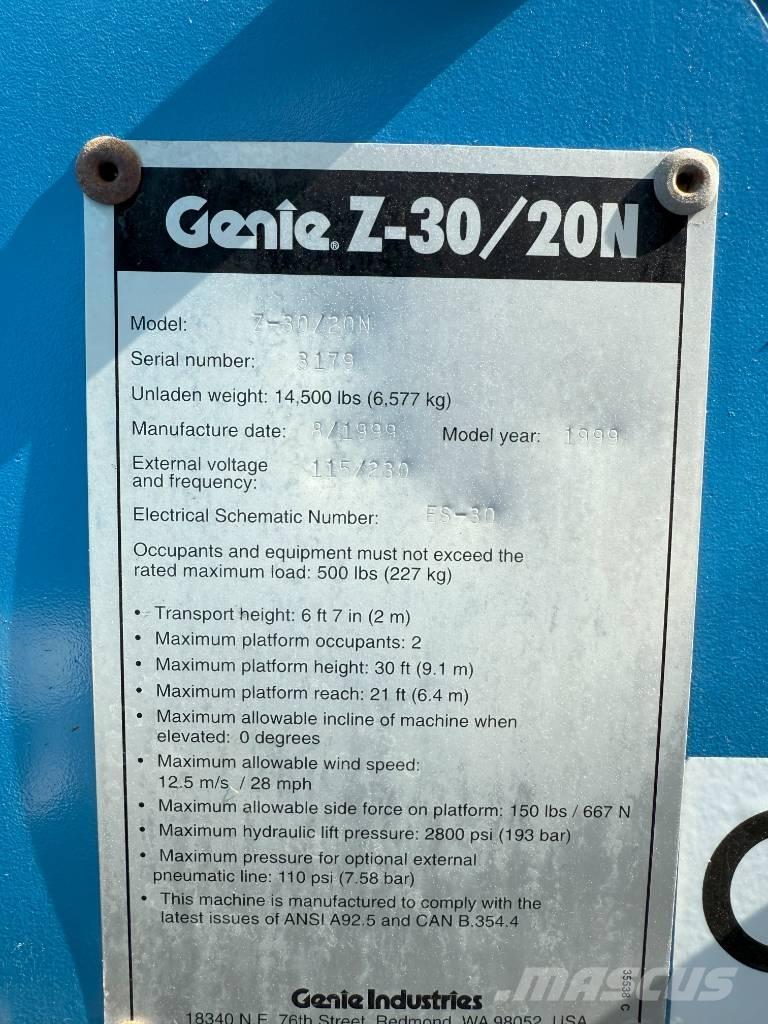 Genie Z 30/20 Plataforma de trabajo articulada