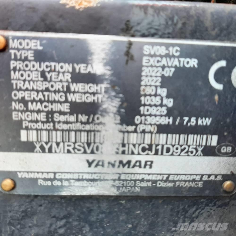 Yanmar SV 08 Mini excavadoras < 7t